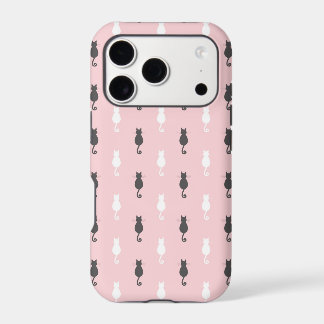 Grijs en wit Cat Silhouette Patroon Roze