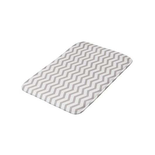 Grijs en wit Chevron Badmat (Gekanteld)