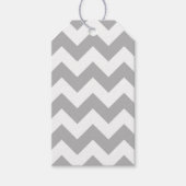 Grijs en wit Chevron Cadeaulabel (Voorkant)