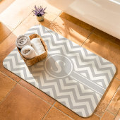 Grijs En Wit Chevron Monogram Badmat