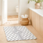 Grijs En Wit Chevron Monogram Badmat