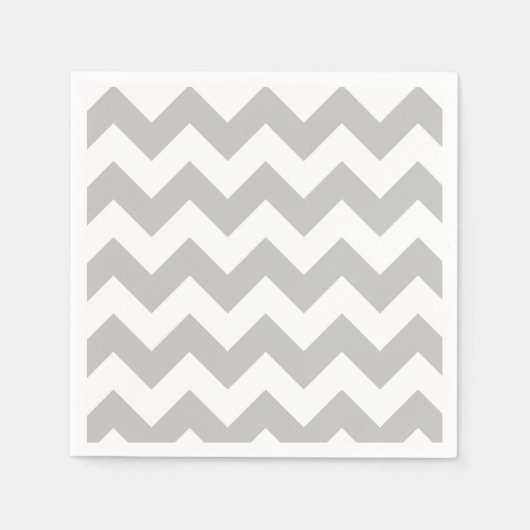 Grijs en wit Chevron Papier servet (Voorkant)