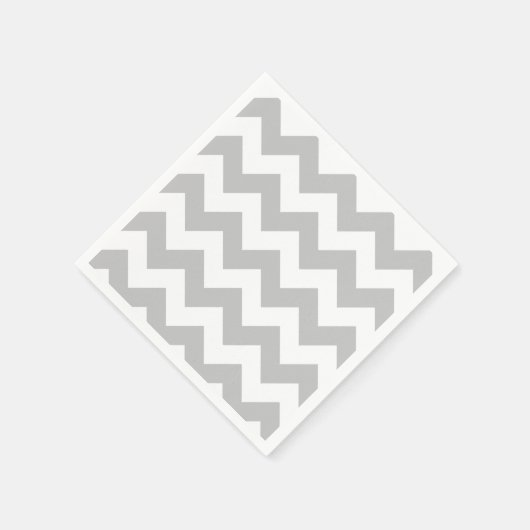 Grijs en wit Chevron Papier servet (Hoek)