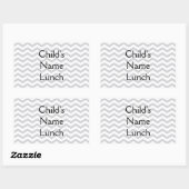 Grijs en wit chevron print rechthoekige sticker (Vel)