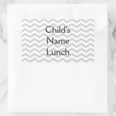 Grijs en wit chevron print rechthoekige sticker (Tas)