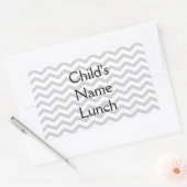 Grijs en wit chevron print rechthoekige sticker (Envelop)