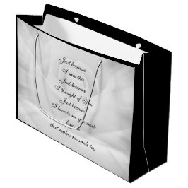 Grijs en wit Chic Poem-logo van het land Large Cadeautasje