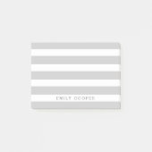 Grijs en wit Classic Stripes Monogram Post-it® Notes (Voorkant)