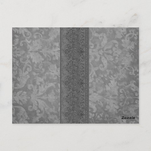 Grijs en wit Damask Trouwtafel Nummer Kaart (Achterkant)