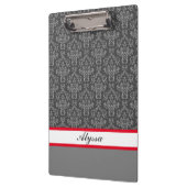 Grijs en Wit Damaspatroon met naam Klembord (Links)