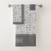 Grijs en wit demaspatroon, gescallopeerde randen