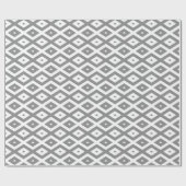 Grijs en wit diamantpatroon cadeaupapier (Vlak)
