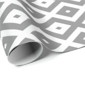 Grijs en wit diamantpatroon cadeaupapier (Rol Hoek)