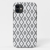 Grijs en wit diamantpatroon Case-Mate iPhone case (Achterkant)