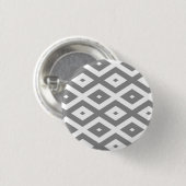 Grijs en wit diamantpatroon ronde button 3,2 cm (Voorkant /achterkant)