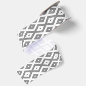 Grijs en wit diamantpatroon satijnen lint (Achterkant)