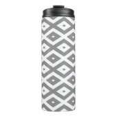 Grijs en wit diamantpatroon thermosbeker (Voorkant)