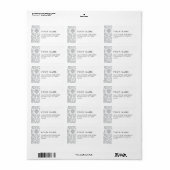 Grijs en wit Elegant Damask Patroon Etiket (Full Sheet)