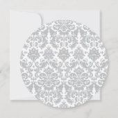 Grijs en wit Elegant Damask Patroon Kaart (Achterkant)