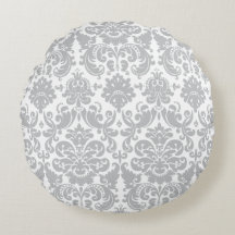 Grijs en wit Elegant Damask Patroon