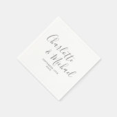 Grijs en wit elegant signature-huwelijk servet (Hoek)