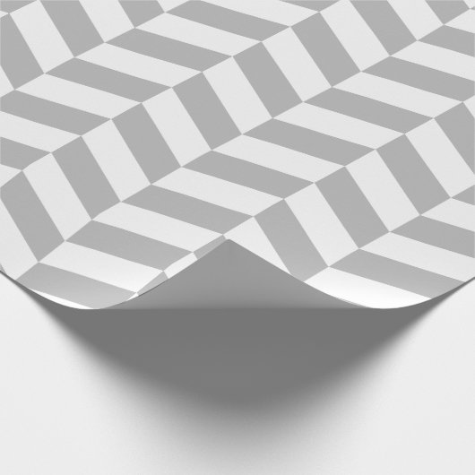 Grijs en wit Extra Groot Herringbone Cadeaupapier (Hoek)
