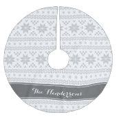 Grijs en Wit Fair Isle Monogram Kerstboom Rok (Voorkant)