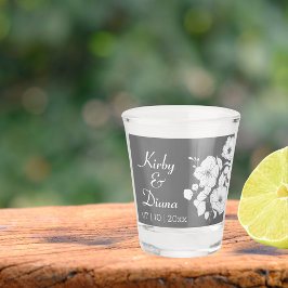  grijs en wit Floral bruiloft Shot Glas