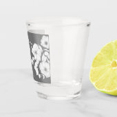 grijs en wit Floral bruiloft Shot Glas (Rechts)