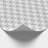 Grijs en wit Gecontroleerd Patroon met hart Cadeaupapier (Hoek)