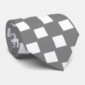 Grijs en wit Gecontroleerd Stropdas (Opgerold)