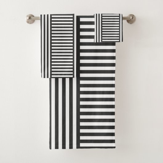 Grijs en wit Geometrisch Bad Handdoek (Insitu)