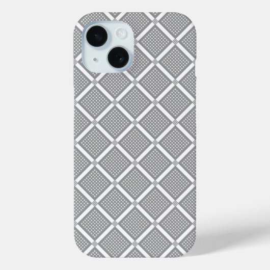 Grijs en wit geometrisch geruit patroon Case-Mate iPhone case (Achterkant)