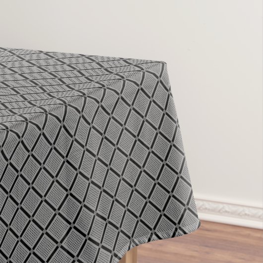 Grijs en wit geometrisch geruit patroon tafelkleed (Voorbeeld)