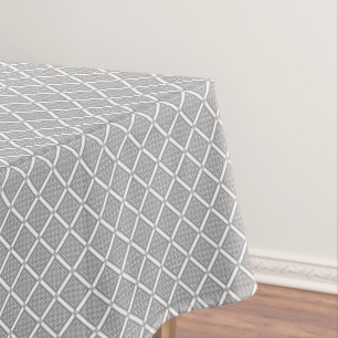 Grijs en wit geometrisch geruit patroon tafelkleed