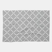 Grijs en wit geometrisch geruit patroon theedoek (Horizontaal)