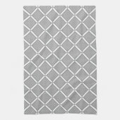 Grijs en wit geometrisch geruit patroon theedoek (Verticaal)