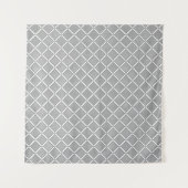 Grijs en wit geometrisch geruit patroon wandkleed (Voorkant (horizontaal))
