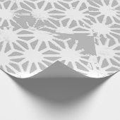 Grijs en wit geometrisch patroon cadeaupapier (Hoek)