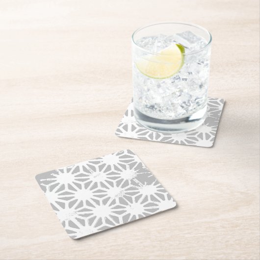 Grijs en wit geometrisch patroon kartonnen onderzetters (Insitu)