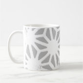 Grijs en wit geometrisch patroon koffiemok (Links)