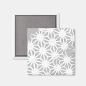 Grijs en wit geometrisch patroon magneet (Voorkant / Achterkant)