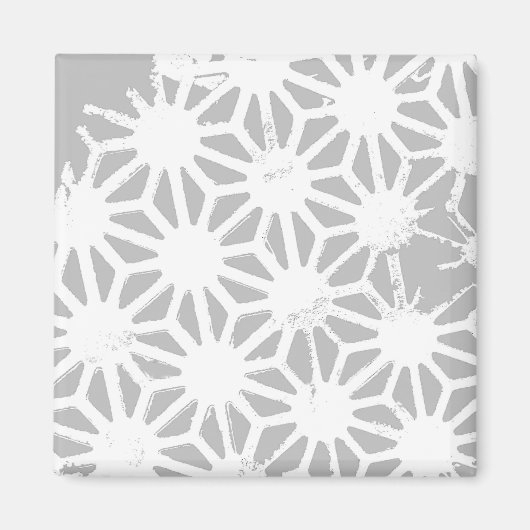 Grijs en wit geometrisch patroon magneet (Voorkant)