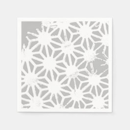 Grijs en wit geometrisch patroon servet