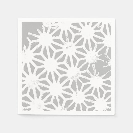 Grijs en wit geometrisch patroon servet (Voorkant)
