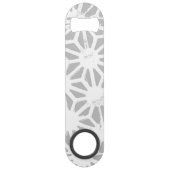 Grijs en wit geometrisch patroon speed flessenopener (Achterkant)