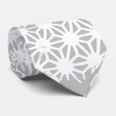 Grijs en wit geometrisch patroon stropdas (Opgerold)