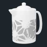 Grijs en wit geometrisch patroon theepot<br><div class="desc">Grijs en wit geometrisch patroon</div>