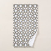 Grijs en wit geometrisch patroonontwerp bad handdoek (Handdoek)