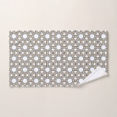 Grijs en wit geometrisch patroonontwerp bad handdoek (Handdoek)